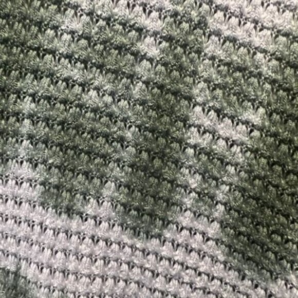 Davi & Dani Boho Chic Olive & White Tie-Dye Waffle Knit Tunic Top W/ Ruffle Hem - Picture 7 of 8